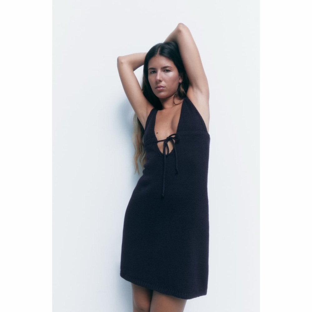 NWT Zara Black Knit Mini Tank Dress